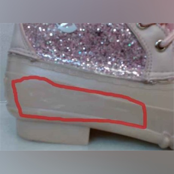 Juicy Couture Talos Glitter Rain Boots sz 6 Blush - Picture 2 of 3